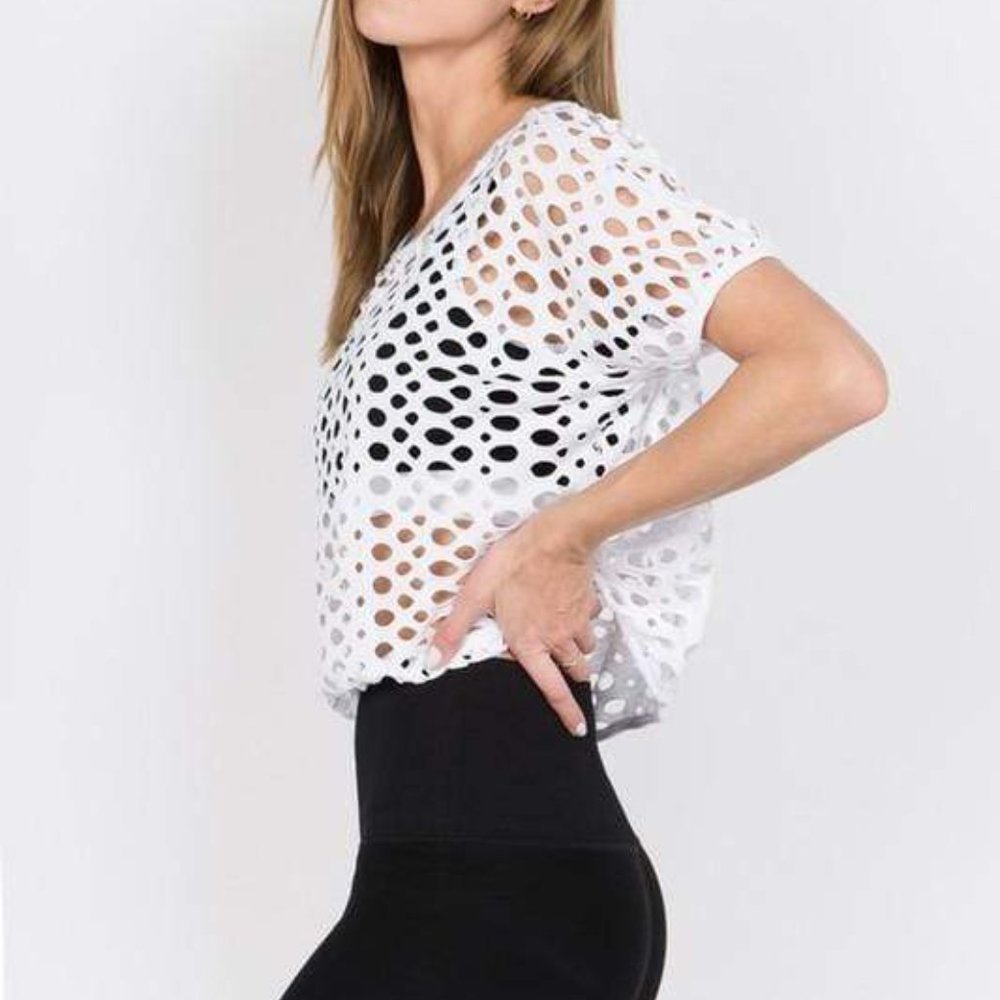 Off The Mat Work Out Shirt-Wht - Picture 4 of 5